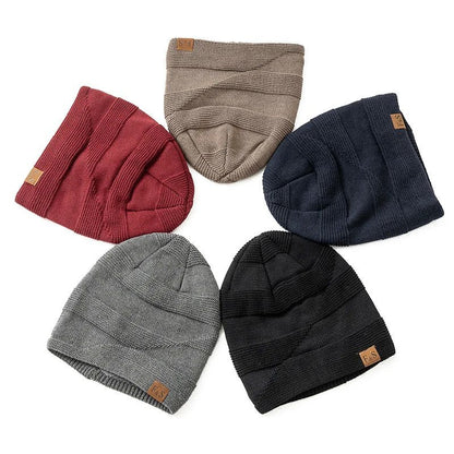 Fleecegefütterter Pullover Warm halten Strickstoff Etikett Wollmütze