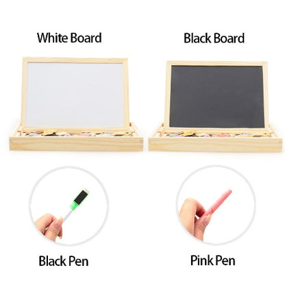 Rompecabezas magnético de madera para niños, caja de rompecabezas 3D con figuras de animales, tablero de dibujo y escritura, juguetes educativos de aprendizaje para niños. 