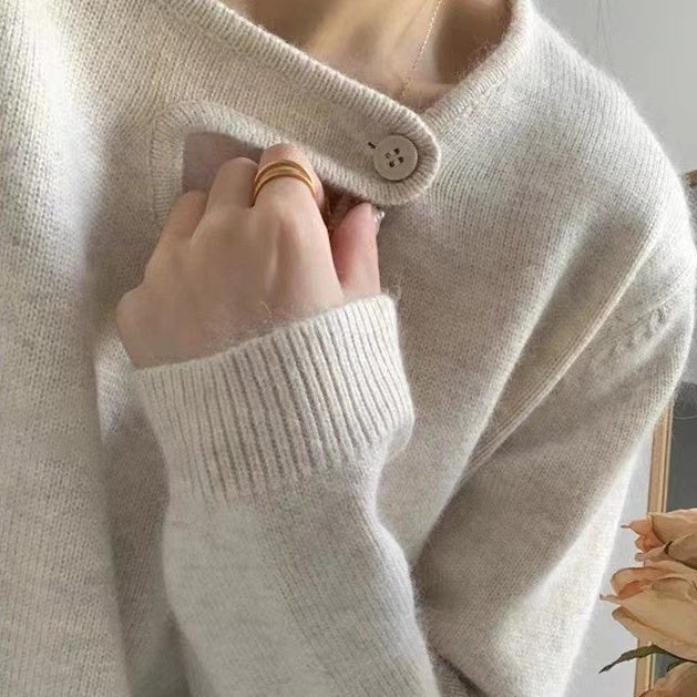 French Knitwear Thick Sweater Korean Retro Gentle Style