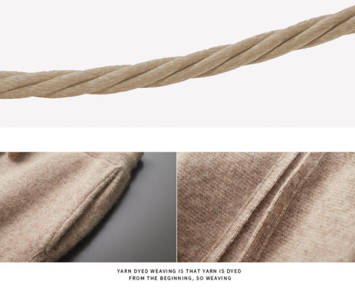 Fall Winter Men Solid Color Cashmere Pants - BAGMODA