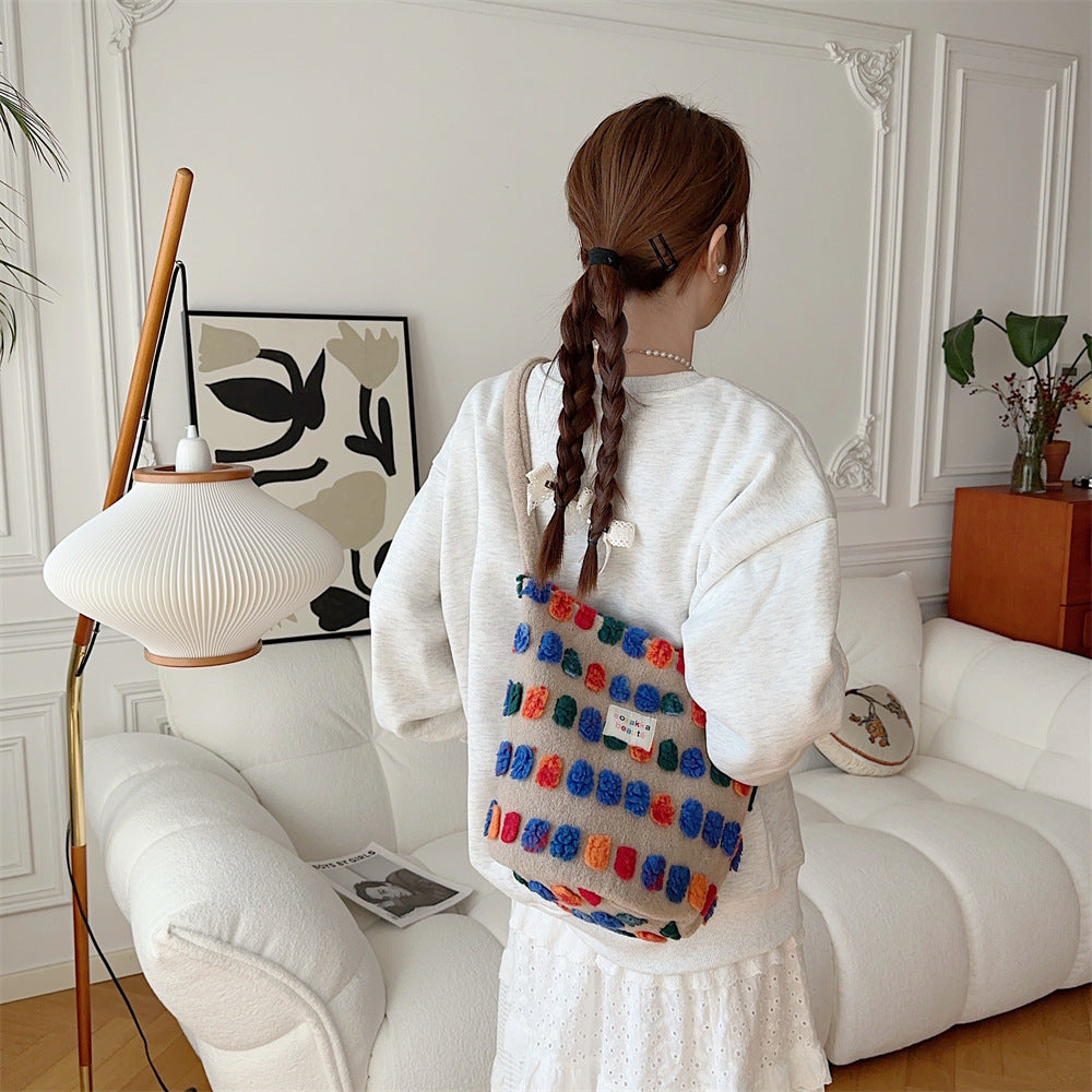 Plush Bucket Portable Shoulder Bag