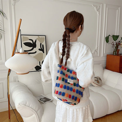 Bolso de hombro portátil tipo cubo de peluche
