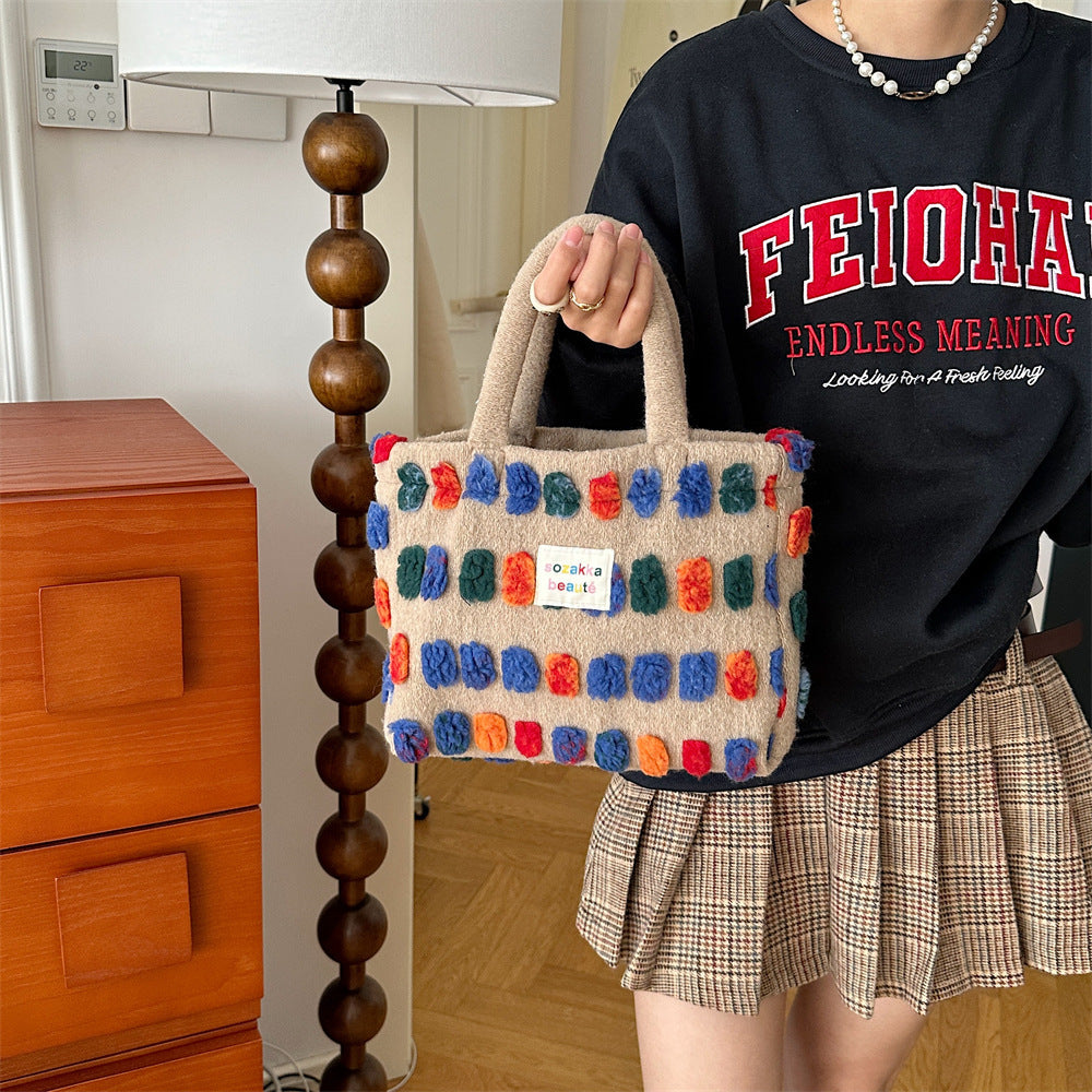 Plush Bucket Portable Shoulder Bag