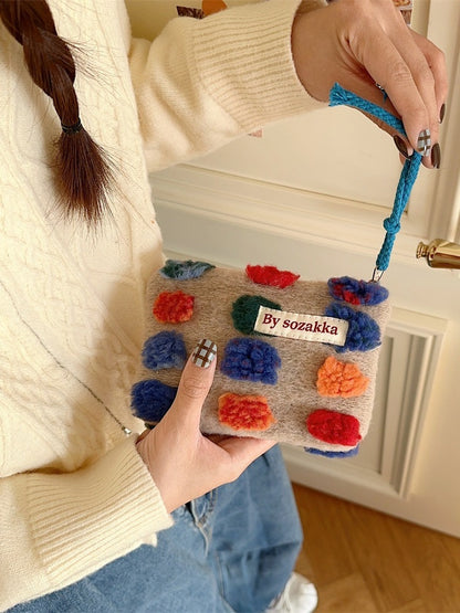 Bolso de hombro portátil tipo cubo de peluche