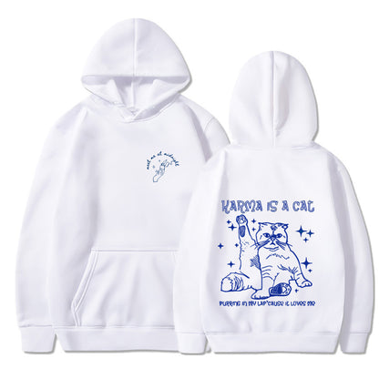 Sudadera con capucha acolchada de terciopelo con estampado de dibujos animados para hombre y mujer