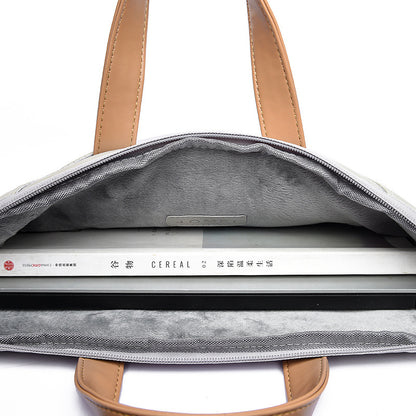 Bolso para computadora portátil, delgado y liviano, maletín portátil de cuero PU, bolso para portátil