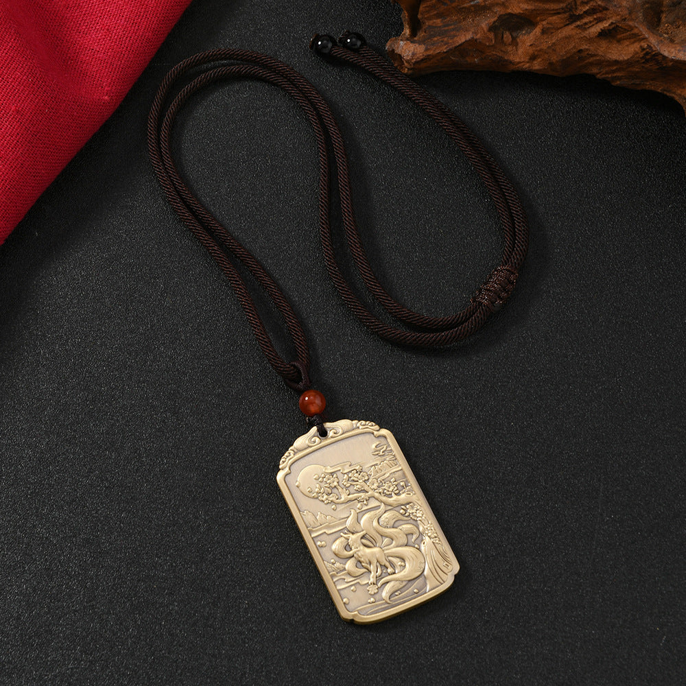Pure Yellow Copper Pendant Necklace Pendant Token