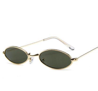 Metall-Sonnenbrille, elliptische Sonnenbrille, kleiner Rahmen, Ozean-Sonnenbrille, Persönlichkeitsbrille für Damen und Herren 