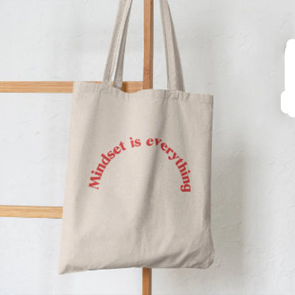 Bolsa de lona con estampado de mariposa y hongo