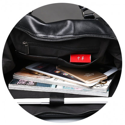 Bolso de negocios de gran capacidad, bolso de viaje de cuero, bolso de gimnasio, bolso de viaje de corta distancia para hombre. 