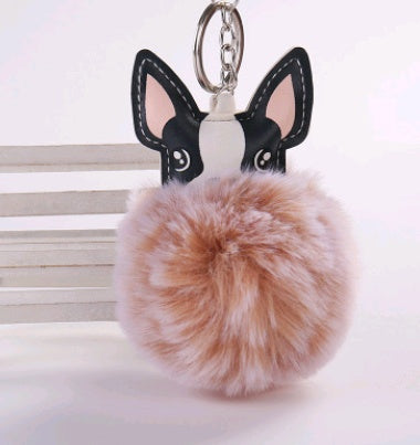 PU puppy feather ball key pendant Pendant