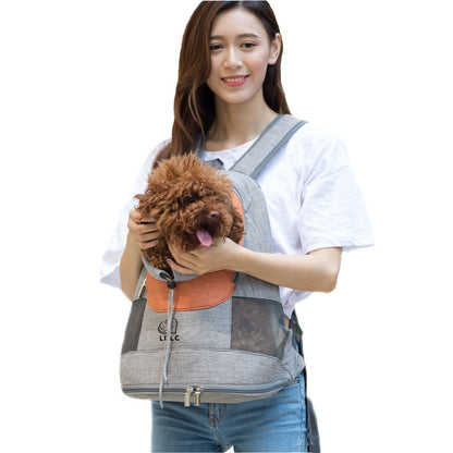 Mochila portátil y transpirable para mascotas, ideal para el hombro, para perros y gatos.