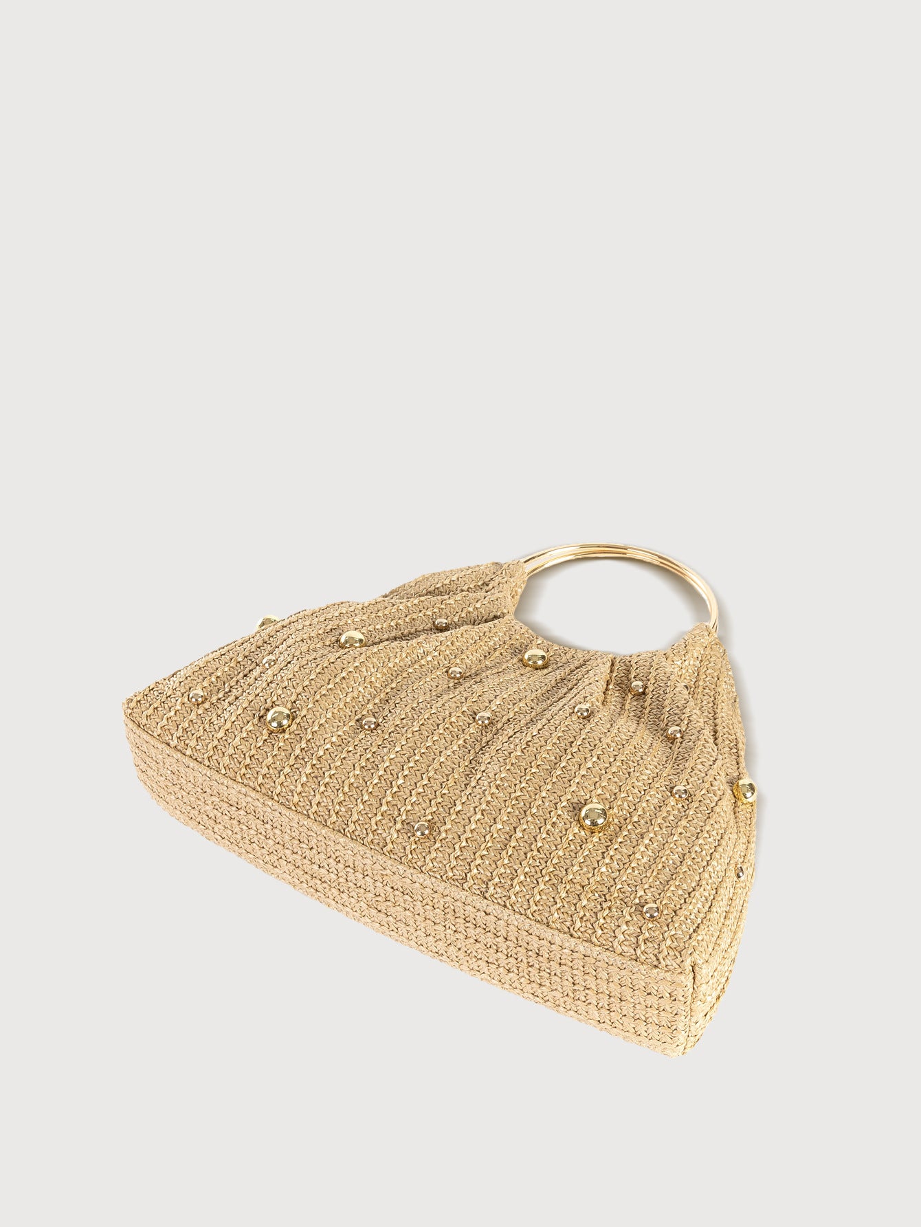 Damenmode, einfarbig, Strohgewebte Handtasche