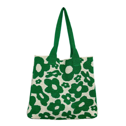Bolso de punto con flores