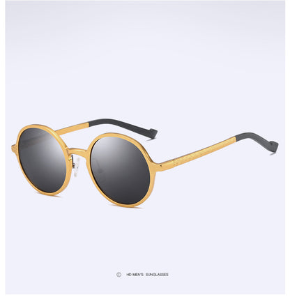 Aluminium-Magnesium-Sonnenbrille, Vollformat, für Herren und Damen, runder Rahmen