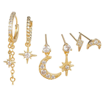 XINGX Kette Quaste Ohrringe Sechs Mans XINGX Monat Mode Zirkon Ohrstecker Für Frauen Eardrop Schmuck