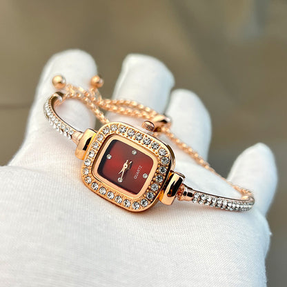 Reloj de moda con diamantes cuadrados para mujer