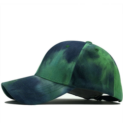 Gorra de béisbol tie-dye con visera, informal, para exteriores, a prueba de sol