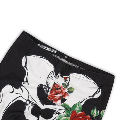 Hose mit 3D-Rosenschädel-Print für Damen