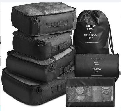 8-teiliges Set Gepäckteilertasche Reiseaufbewahrung Kleidung Unterwäsche Schuhe Organizer Packwürfeltasche