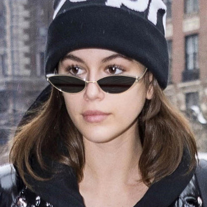 Neu Nette Sexy Sunglases Retro Cat Eye Sonnenbrille Frauen Metall Dreieck Vintage Cateye Sonnenbrille 