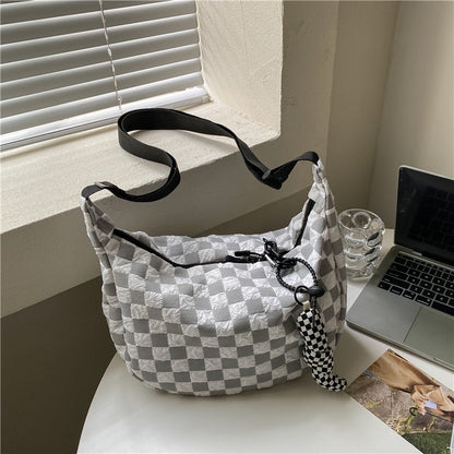 Bolsa de dumplings coreanos con diseño de tablero de ajedrez
