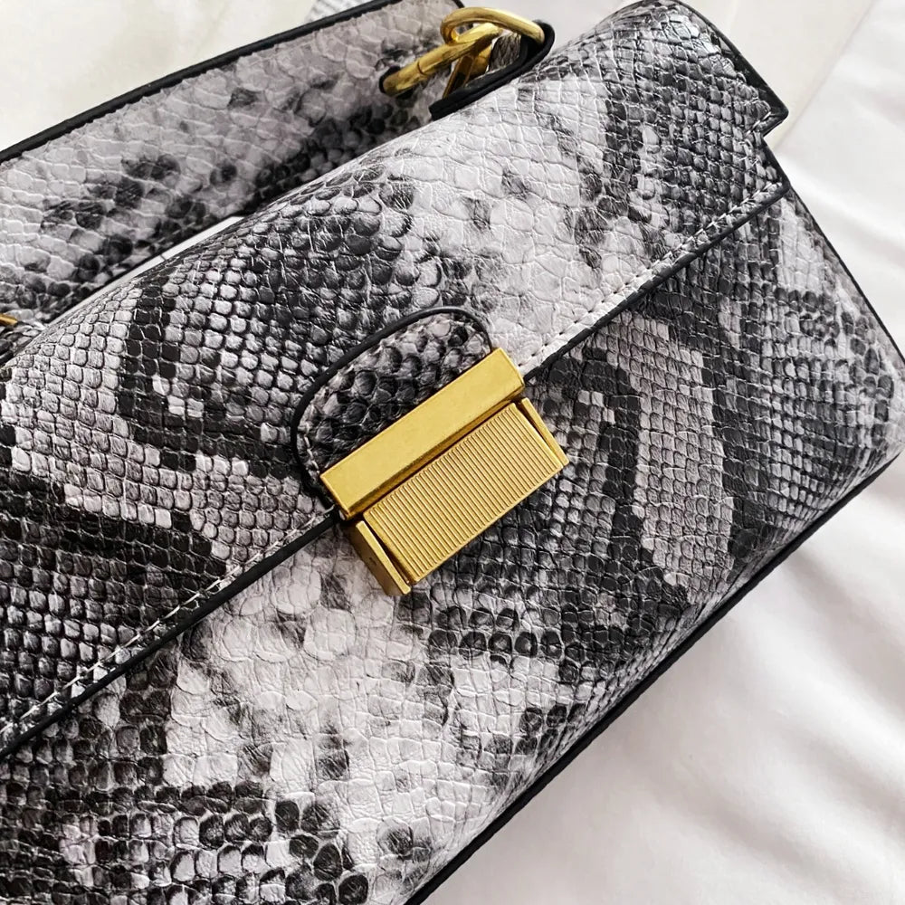 Vivid Charm Snakeskin Bag