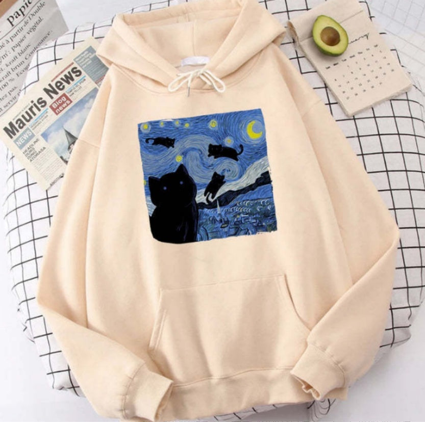 European And American Cartoon Printed Hoodie Fashion Fleece Sweatshirt Casual