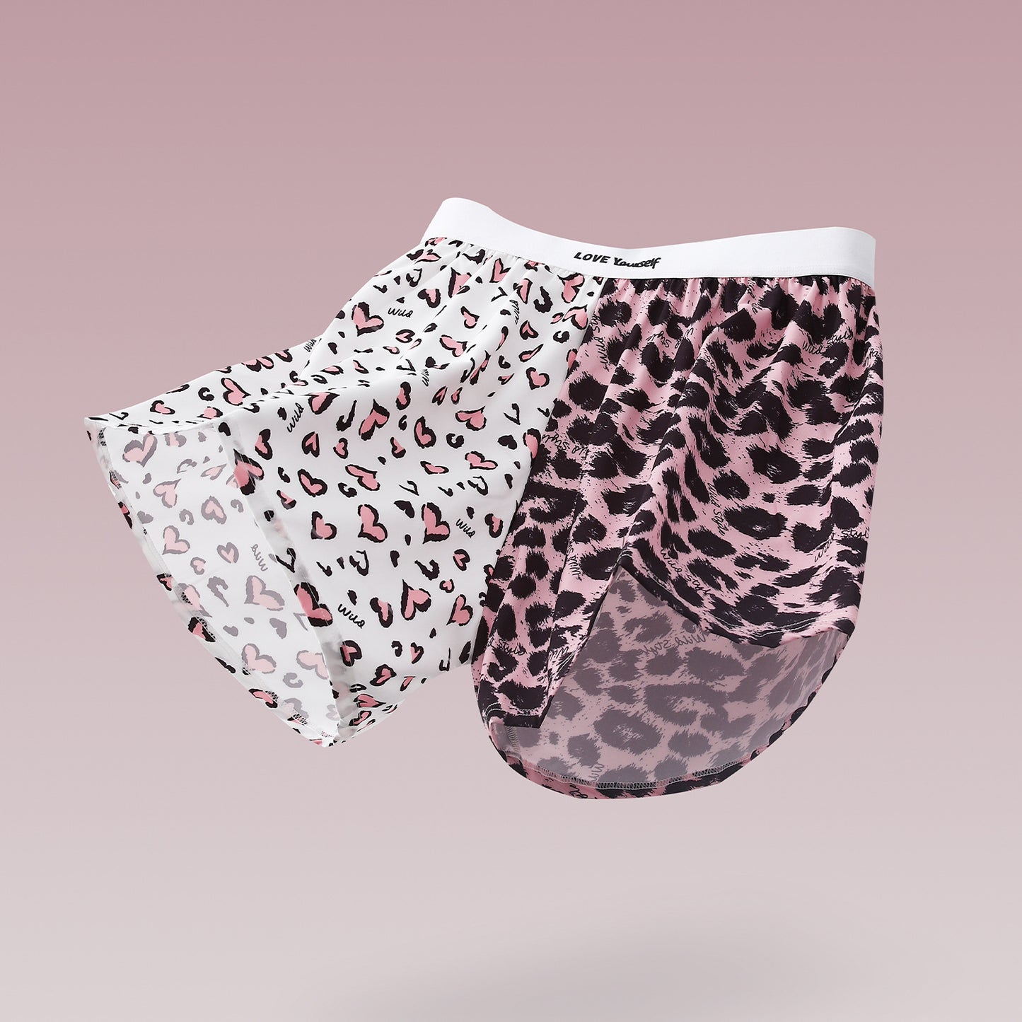 Men's Leopard Print Loose Woven Casual Boxer Briefs