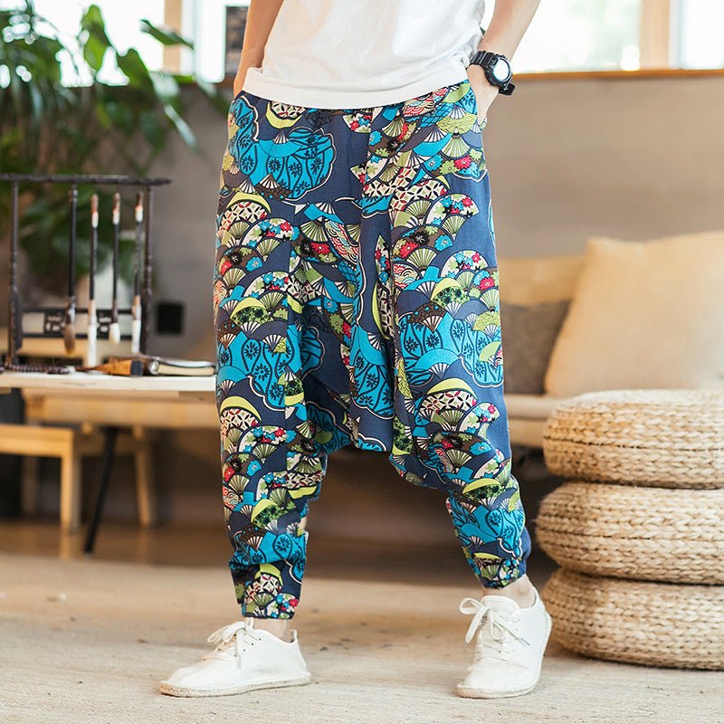 Chinese Style Printed Casual Pants Men Loose - BAGMODA