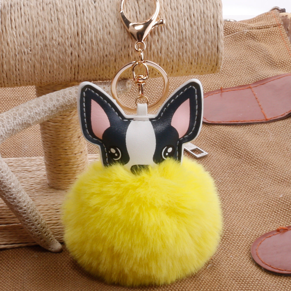 PU puppy feather ball key pendant Pendant