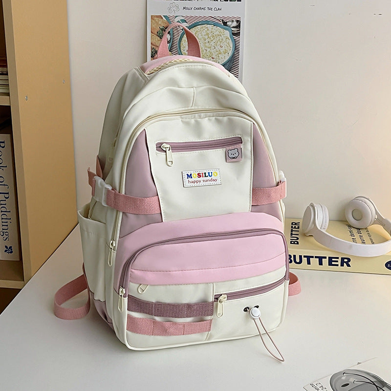 Fashion Color Contrast Large Capacity Travel Backpack