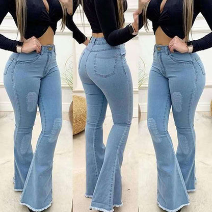 Pantalones vaqueros elásticos de moda para mujer