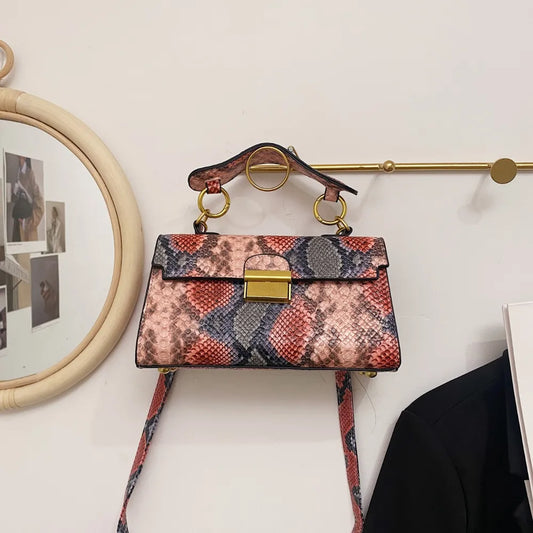 Vivid Charm Snakeskin Bag