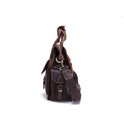 Maletín portátil retro de cuero para hombre