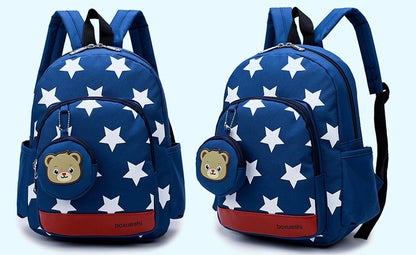 Bolso de guardería con diseño de oso pequeño, bolso de hombro doble.