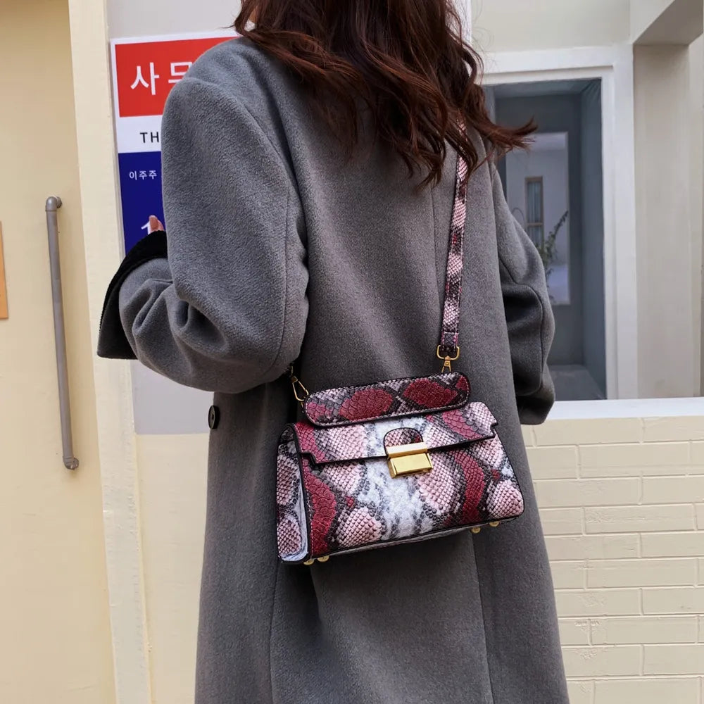 Vivid Charm Snakeskin Bag