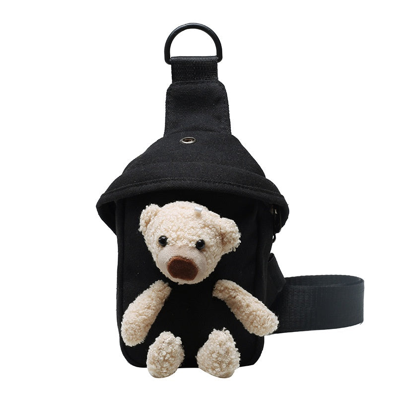 Girls Bear Canvas Chest Bag