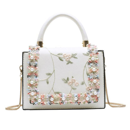 Bolso vintage de encaje con flores