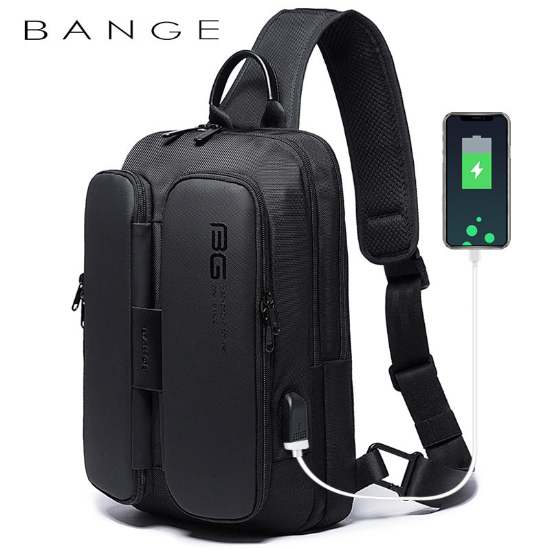 BANGE Outdoor USB Technology Chest Bag for Men