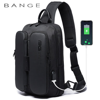 BANGE Outdoor USB Technology Chest Bag for Men - BAGMODA