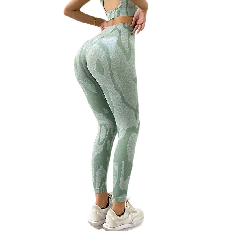Color High Waist Hip Lift Fitness Pants For Women High Stretch