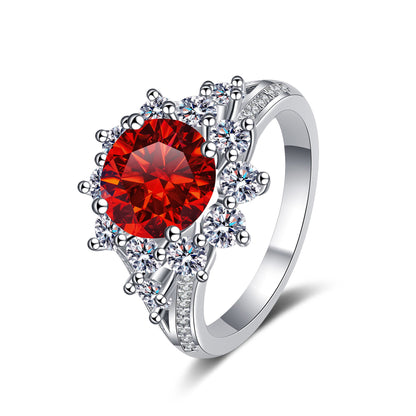 Anillo de plata de ley 925 para mujer con moissanita de 3 quilates, estilo lujoso y asequible.