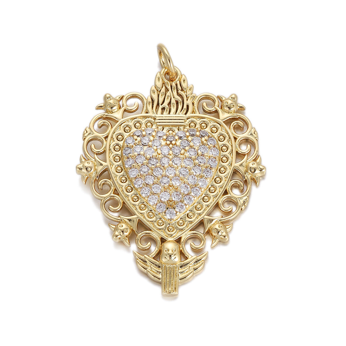 Oil Dripping Red Love Pendant Micro Inlaid Zircon Accessories