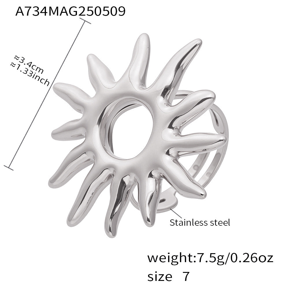 Golden Sun Ring Personalized Exaggerated Opening
