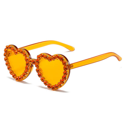 Modische All-Match-Sonnenbrille mit Pfirsichherz für Damen