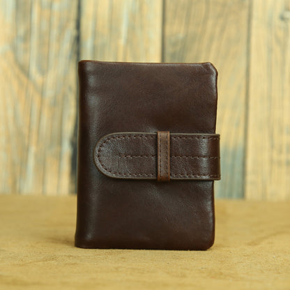 Cartera de mujer de piel auténtica con múltiples ranuras para tarjetas