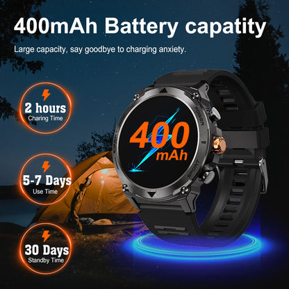 Reloj inteligente deportivo T53 con Bluetooth, llamadas, para exteriores, triple protección, pantalla AMOLED de 143 pulgadas, control de la frecuencia cardíaca y la presión arterial.