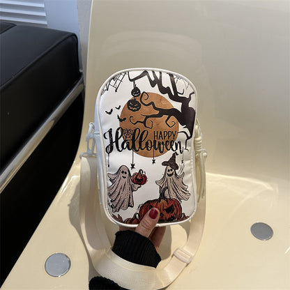 Bolso bandolera con estampado de dibujos animados oscuros