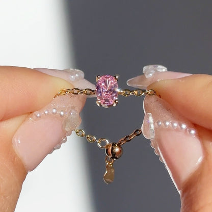 Nuevo anillo elástico ovalado de oro bañado en cobre para mujer